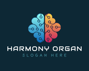 Organ - Circuit Brain Neuron logo design