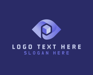 Letter P - Game Cube Letter P logo design