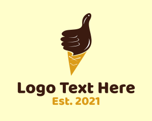 Sugar Cone - Ice Cream Thumb logo design