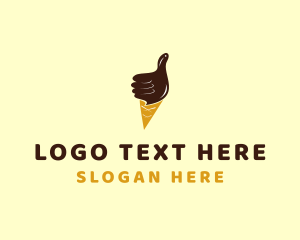 Cone - Ice Cream Thumb logo design