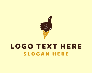 Ice Cream Cone - Ice Cream Thumb logo design