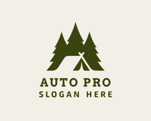 Forest Tree Camping Tent Logo