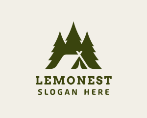 Forest Tree Camping Tent Logo