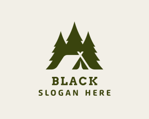 Exploration - Forest Tree Camping Tent logo design