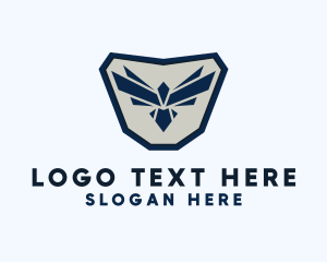 Low Poly - Flying Eagle Shield logo design