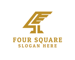 Four - Golden Wing Four logo design