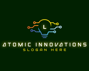 Technology Circuit Bulb logo design