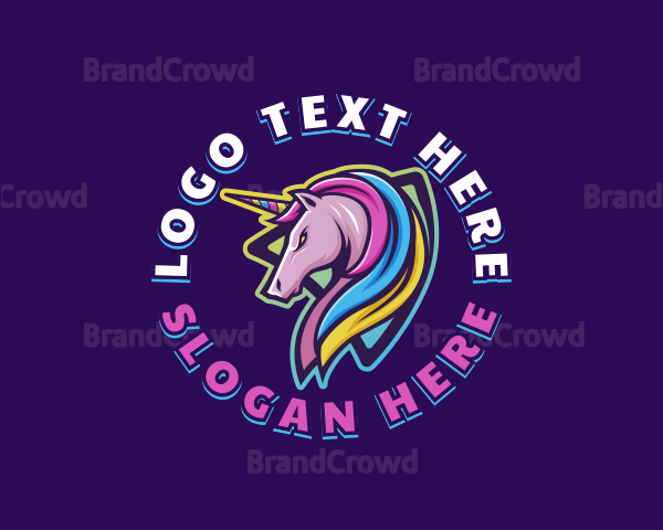 Unicorn Rainbow Horse Logo