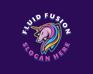 Bisexual - Unicorn Rainbow Horse logo design