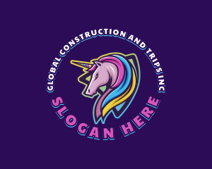 Neon - Unicorn Rainbow Horse logo design