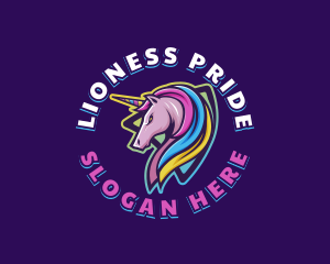 Unicorn Rainbow Horse logo design