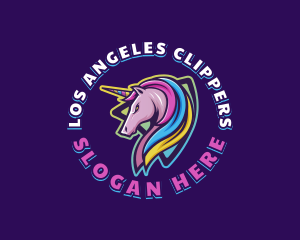 Team - Unicorn Rainbow Horse logo design