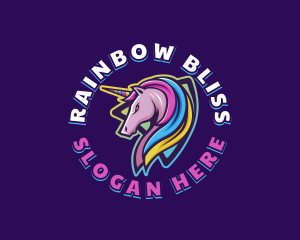 Unicorn Rainbow Horse logo design