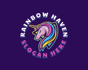 Unicorn Rainbow Horse logo design