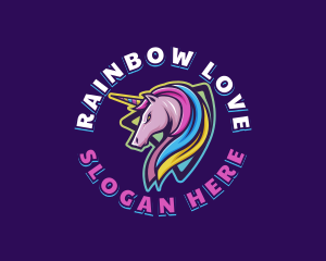 Unicorn Rainbow Horse logo design