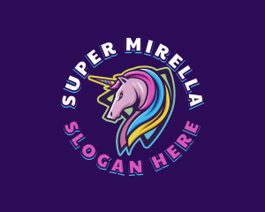 Horse - Unicorn Rainbow Horse logo design