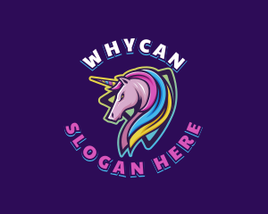 Streamer - Unicorn Rainbow Horse logo design