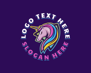 Esports - Unicorn Rainbow Horse logo design