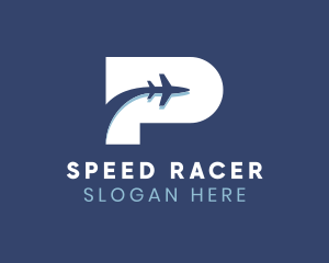 Letter P - Airplane Pilot Travel logo design