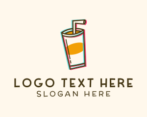 Straw - Straw Drink Anaglyph logo design