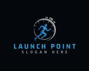 Start - Stopwatch Fitness Runner logo design