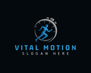 Active - Stopwatch Fitness Runner logo design