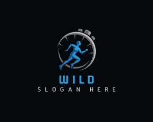 Trainer - Stopwatch Fitness Runner logo design