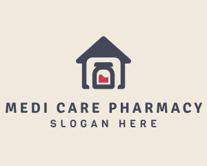 Pharmacist - House Bottle Jar logo design