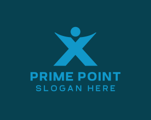 Position - Dancing Person  Letter X logo design