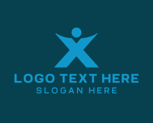 Person - Dancing Person  Letter X logo design