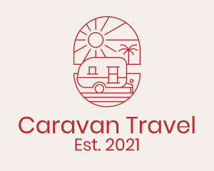 Caravan - Caravan Vacation Sun logo design