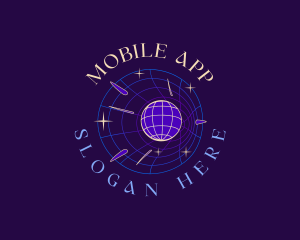 Shape - Globe Y2K Vortex logo design