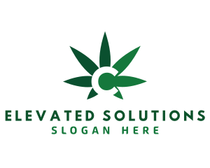 High - Green Cannabis Marijuana Letter C logo design