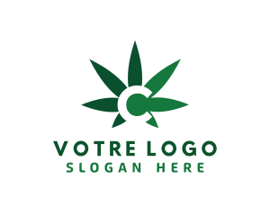Cbd - Green Cannabis Marijuana Letter C logo design