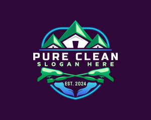 Pressure Washer Cleaning logo design