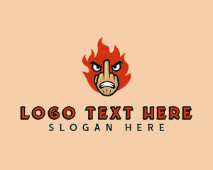 Bad Finger - Profanity Fuck Flame logo design