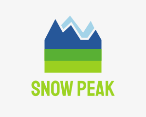Skiing - Mountain Field Scenery logo design