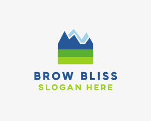 Mountain Field Scenery logo design