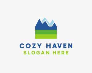 Mountain Field Scenery logo design