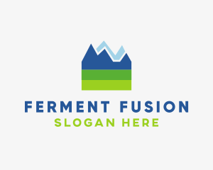 Mountain Field Scenery logo design