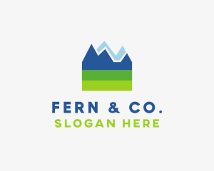 Mountain Field Scenery logo design