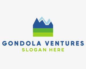 Mountain Field Scenery logo design