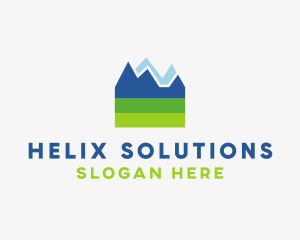 Mountain Field Scenery logo design