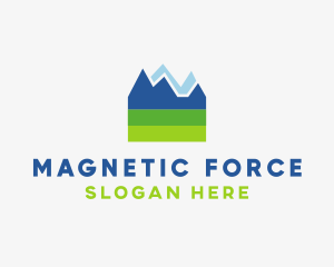 Mountain Field Scenery logo design