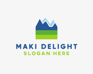 Mountain Field Scenery logo design