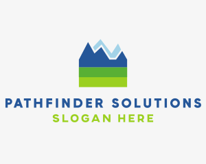 Mountain Field Scenery logo design