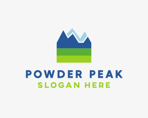 Ski - Mountain Field Scenery logo design