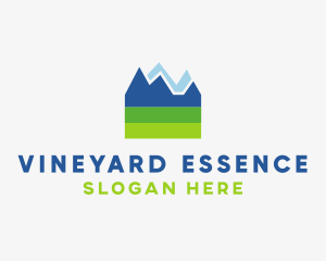 Mountain Field Scenery logo design