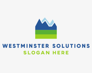 Mountain Field Scenery logo design