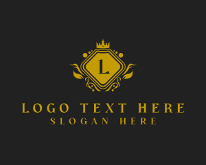 High End - Gold Crown Shield logo design